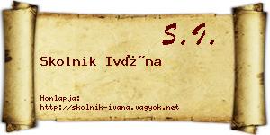 Skolnik Ivána névjegykártya